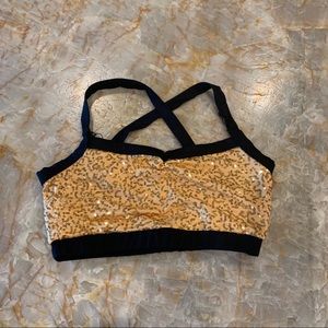 Gold sequin sports bra